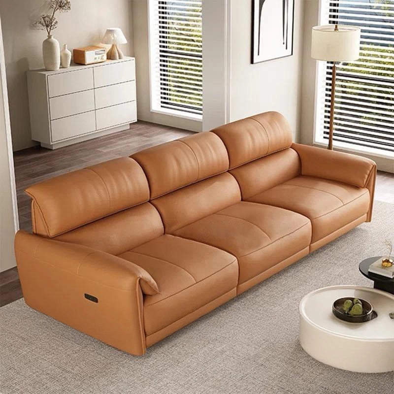 Flared arms and plush seat closeup – 3 seater sofa, stylish sofa design