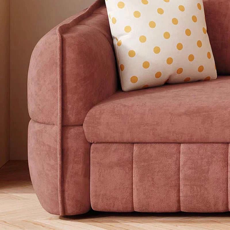 USB port view on terracotta armrest, convertible sofa bed, sofa cum bed design, fabric build