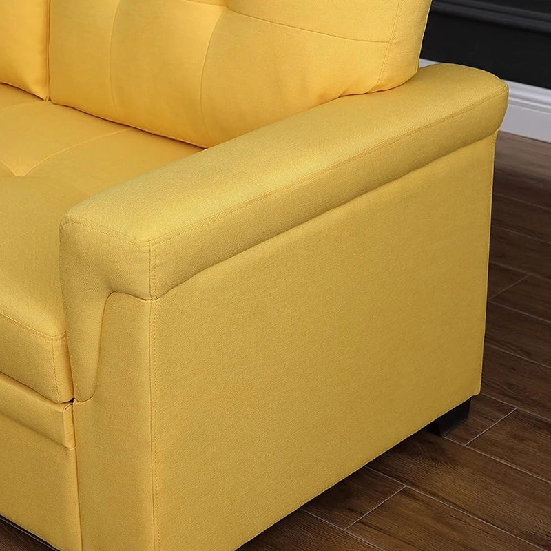 Chaise storage and manual pull tab – convertible couch sleeper, sofa cum bed