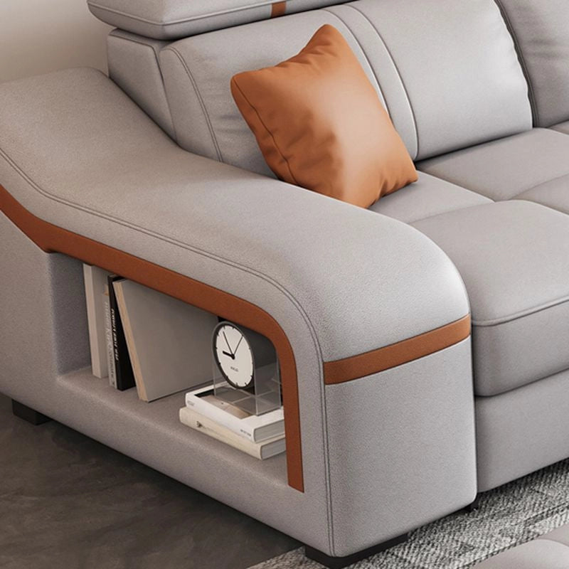  Matching grey ottomans and coffee table – convertible sofa bed, l shape sofa cum bed