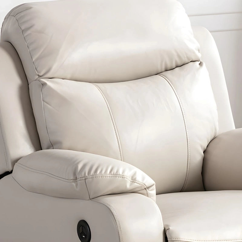 Cream high-back style – chairs and recliners + manual recliner + faux leather