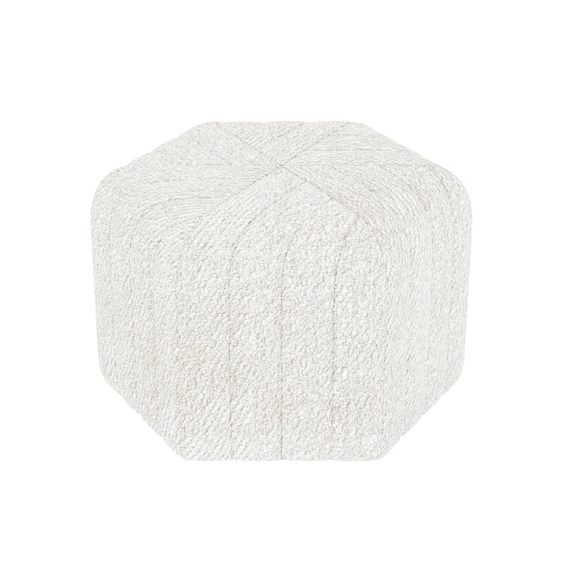 White picture of footstools and ottomans with pouffe ottoman detailing