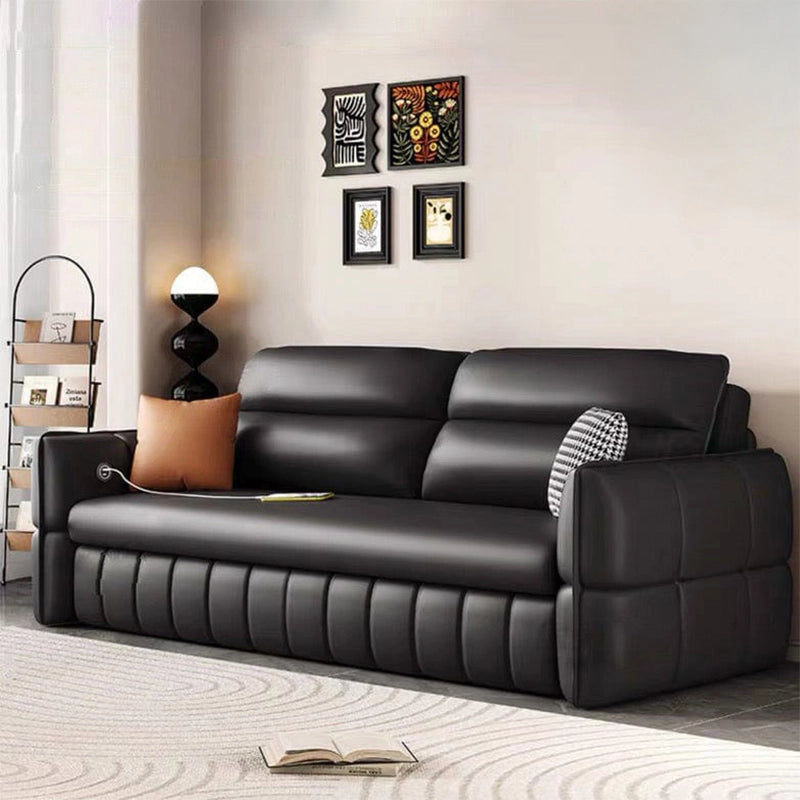 Upholstered in easy-clean faux leather across versatile tones , it's perfect for homes with pets or guests.