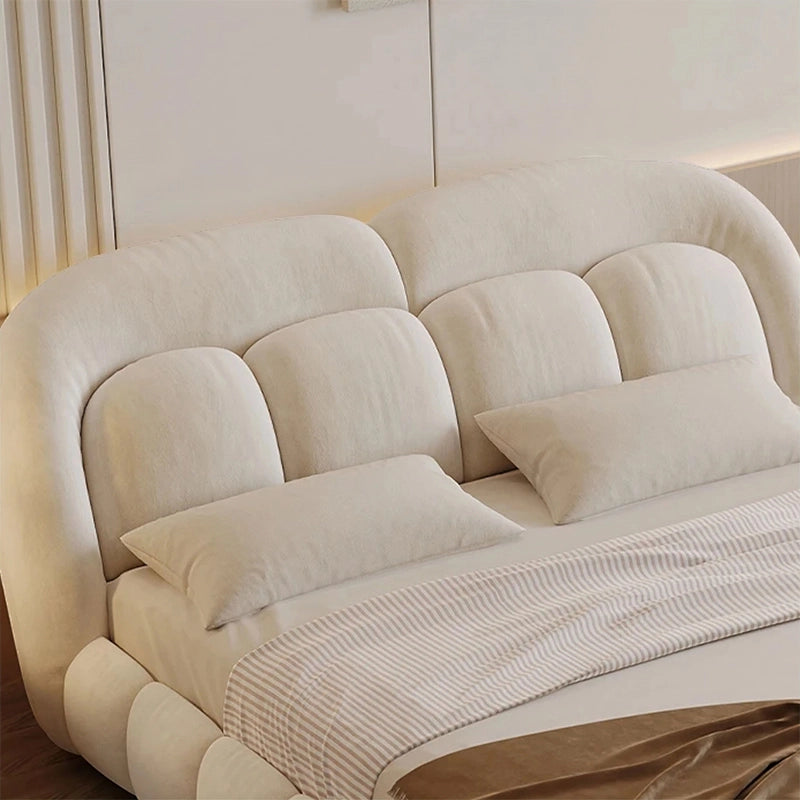 Front profile view with rounded cushioning, custom made to order, modern bed design