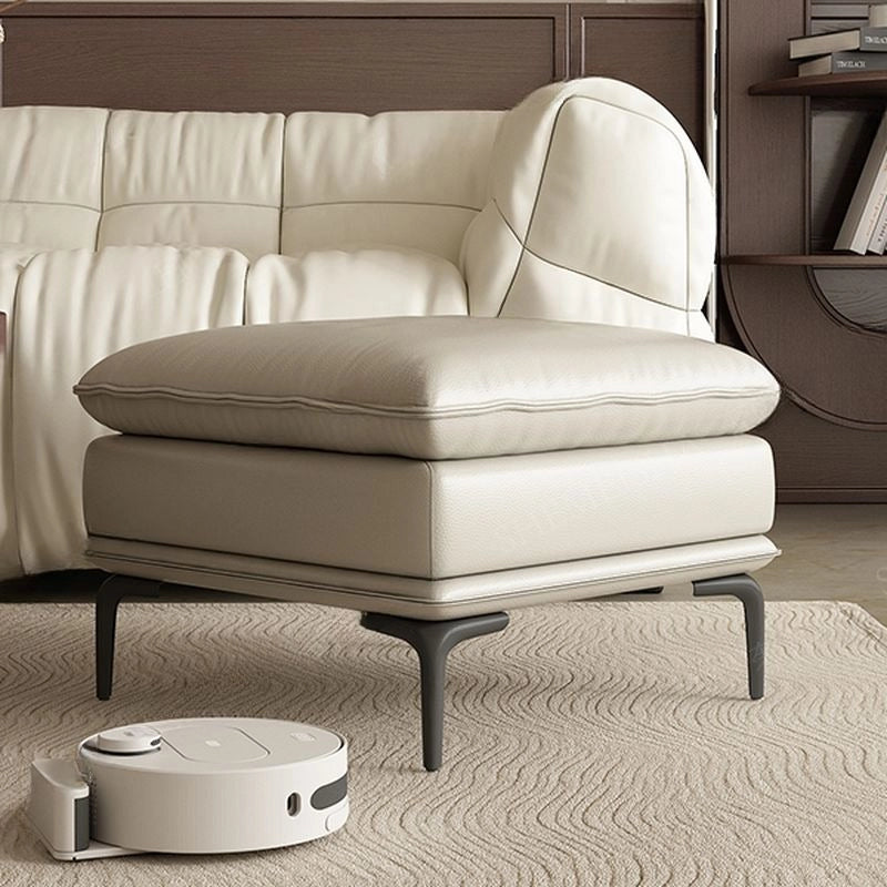 Minimalist profile photographs, ottoman and footstools with robot-vac clearance