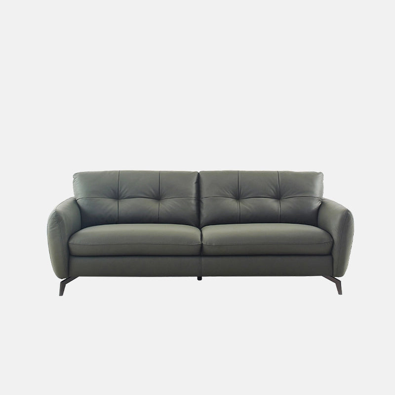 Side view of flared arm and slim metal legs, premium sofa, 3 seater sofa