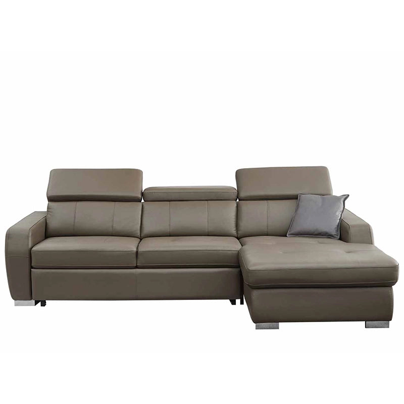 Tufted backrest on leatherette sofa cum bed couch, ideal for studio apartments and Airbnb