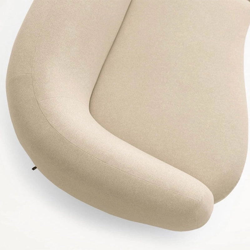 Minimalist lounge setup with curved module – design of sofa, corner sofa set, beige 4 seater layout