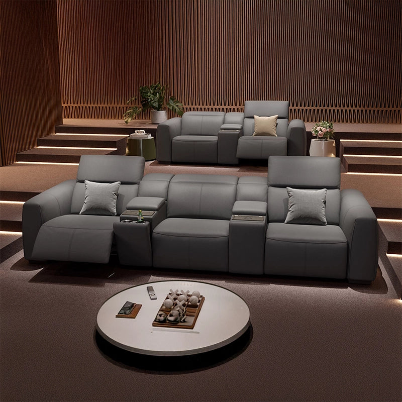 Upholstered in premium faux leather and shaped for ergonomic support, it includes a wireless charging dock, ambient lighting, and dual illuminated cup holders.