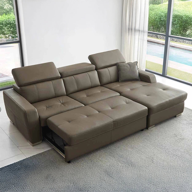 The Evoke L-shaped couch bed offers a balanced fusion of contemporary design and convertible comfort.