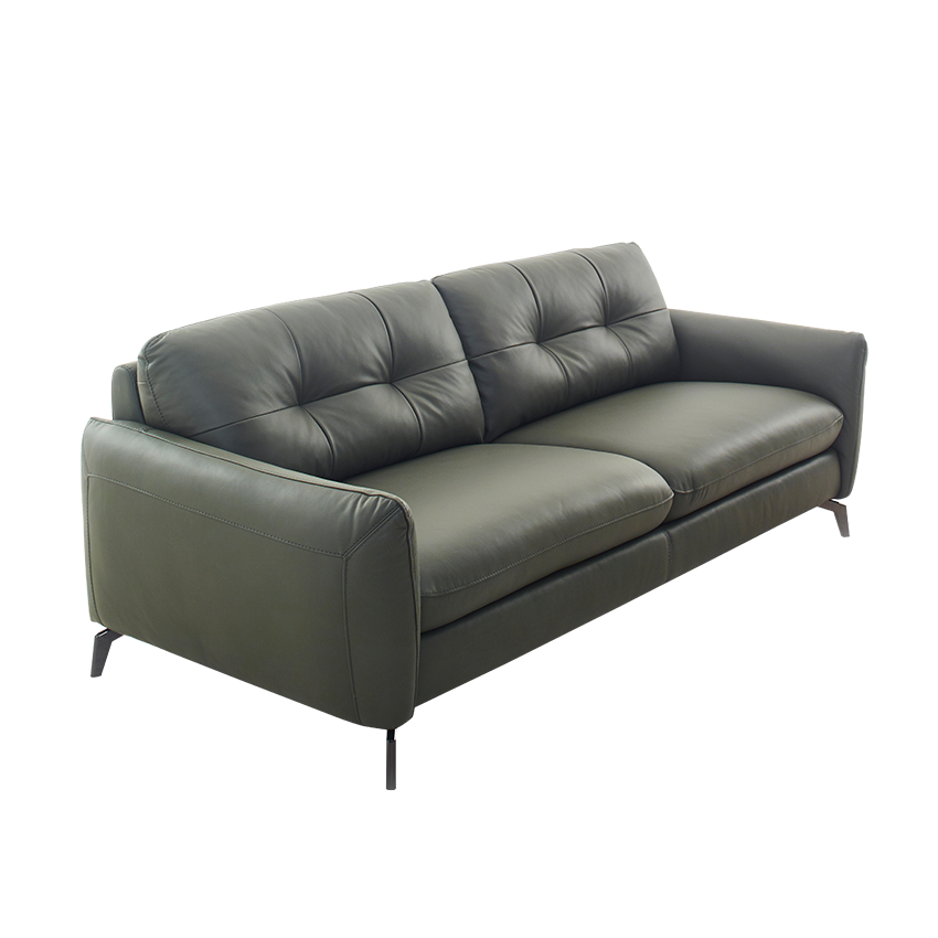 Top view of backrest grid stitching, stylish sofa design, 3 seater couch