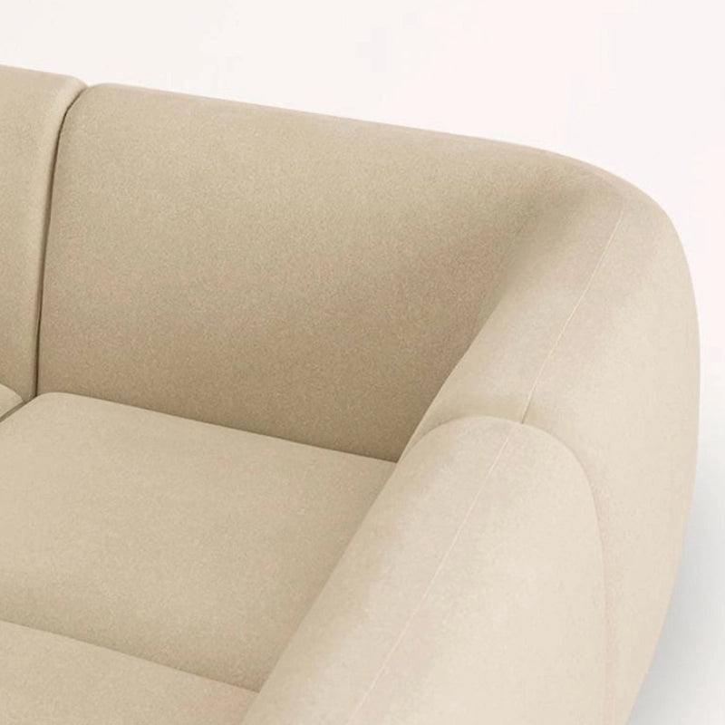 This sculptural settee blends modern artistry and Scandinavian restraint to create a uniquely grounded silhouette