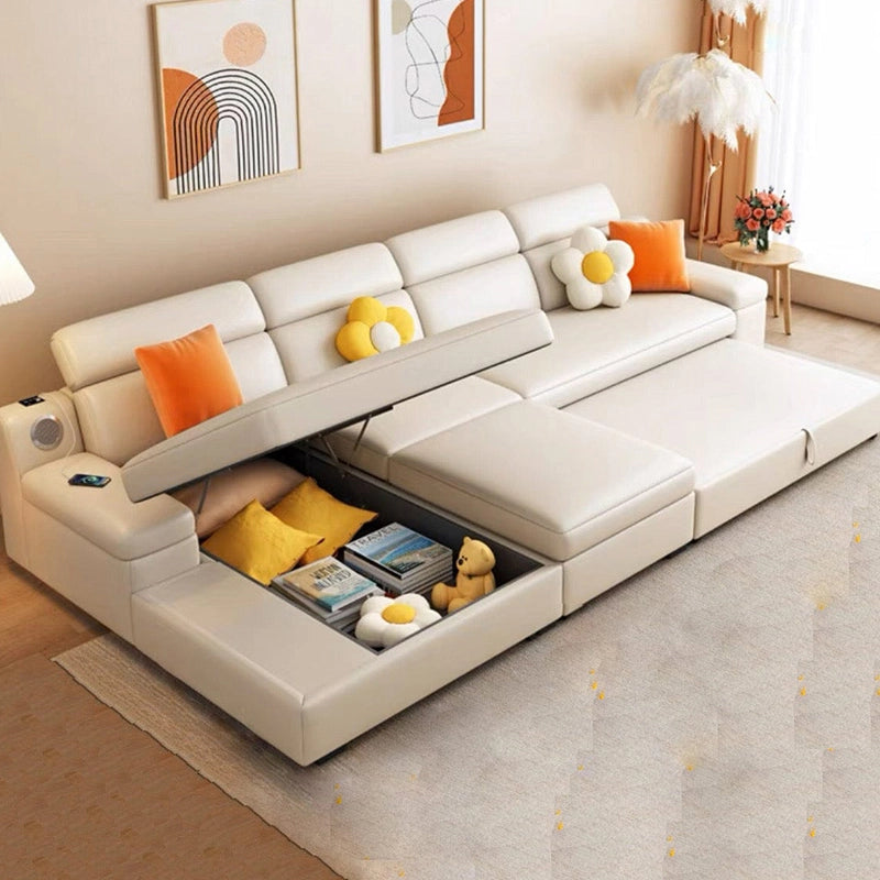 This five-seater L-shape convertible couch sleeper is a functional statement for modern homes.