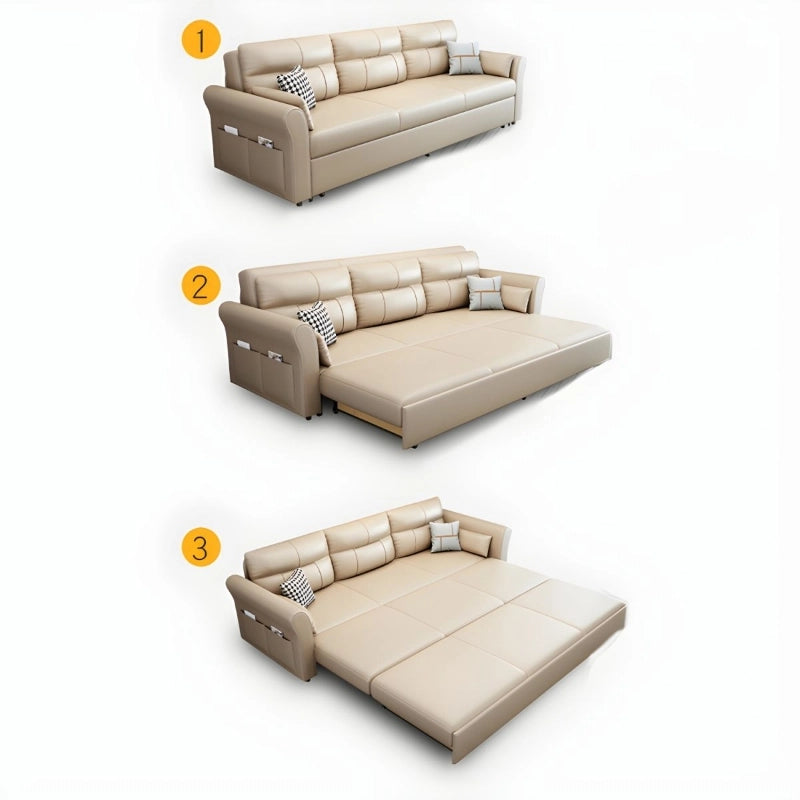 Side pocket detail photo showing sofa cum bed design and couch bed silhouette