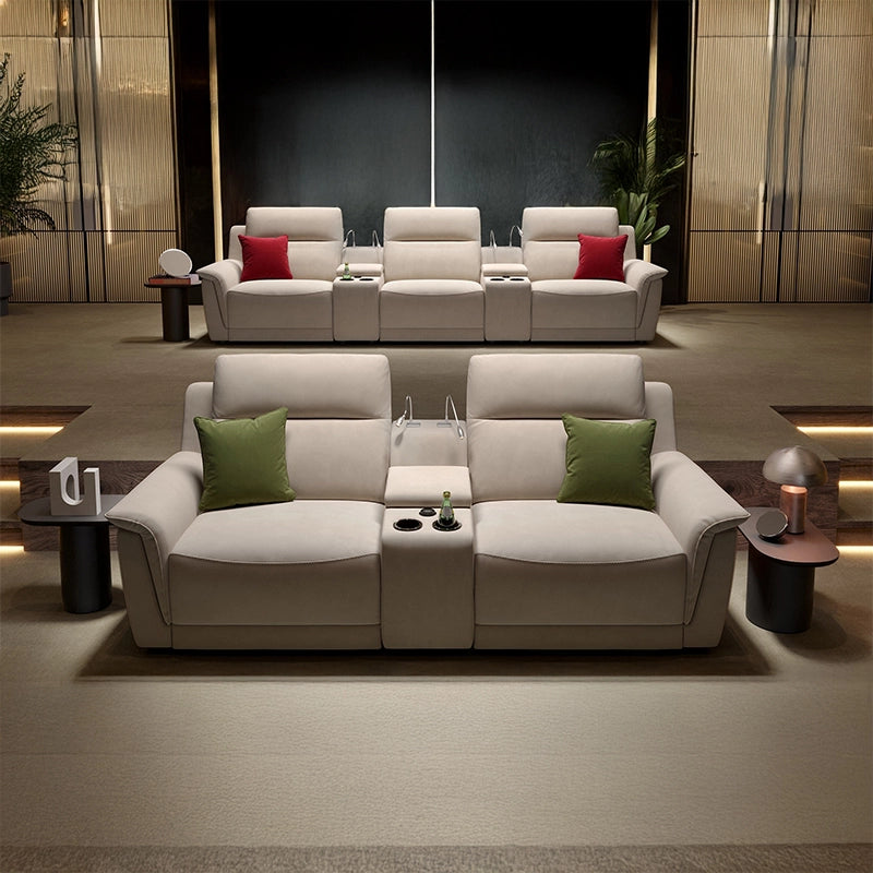 This custom tailored cinema recliner set is designed for upscale home cinema environments.