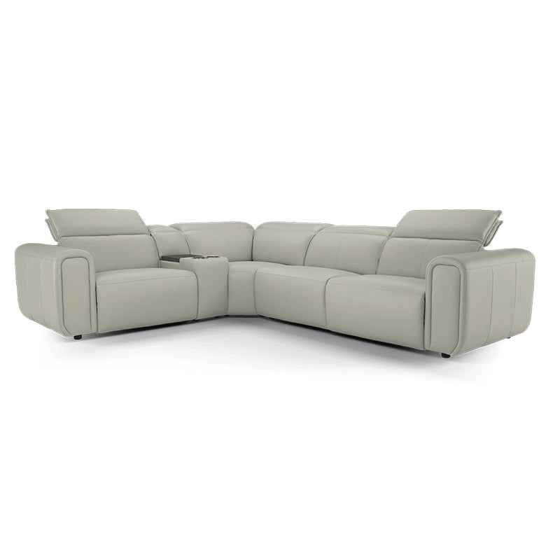 This sectional home cinema recliner is designed for modern living spaces that double as media rooms - 2+corner+console+1