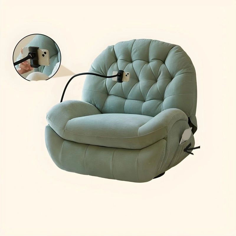 Mobile holder armrest on recliner with recliner chair and sofa and recliner — olive green