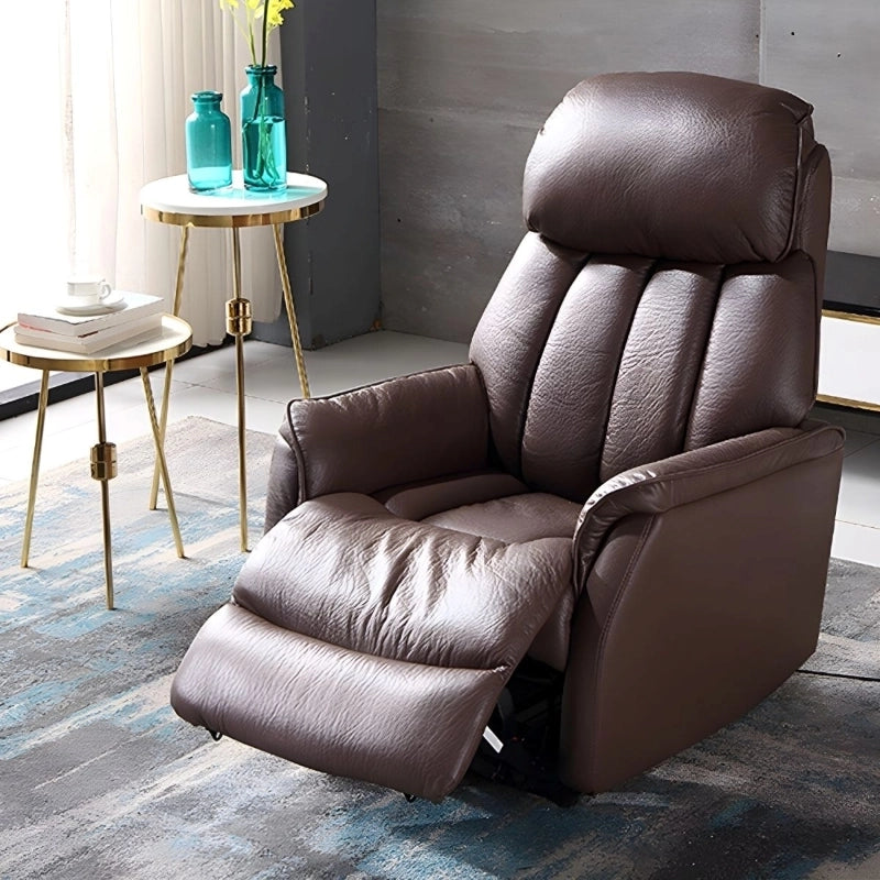Low-profile recliner in chocolate brown – recliner sofa, sofa recliner, brown