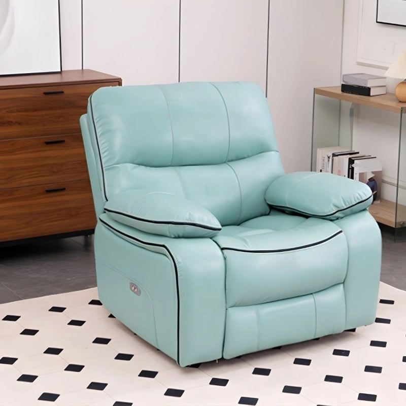 Backrest stitch detailing – Custom Designed to Order, recliner chair, faux leather, mint green