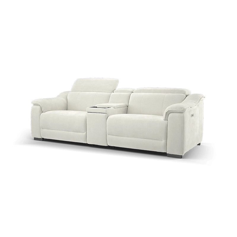 Ivory white electric recliner chair – Couch and recliner set + Custom Fabricated to Order - 2+console