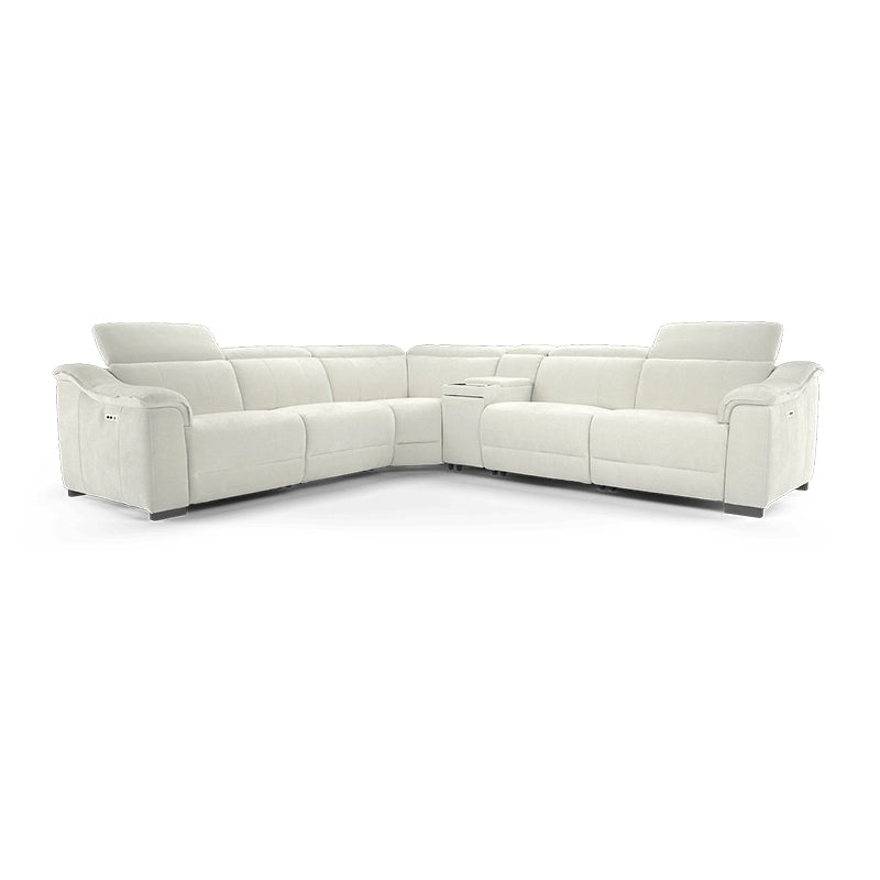 Ivory white electric recliner chair – Couch and recliner set + Custom Fabricated to Order - 2+corner+console+2