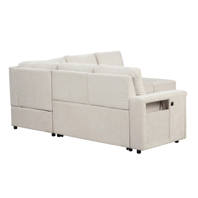 The manual slide-and-flip pullout mechanism allows quick transformation from seating to sleep mode, creating a queen-size surface for guests or daily rest.