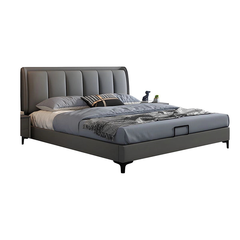 Minimalist grey frame + modern bed design + bed frame + custom bedroom furniture