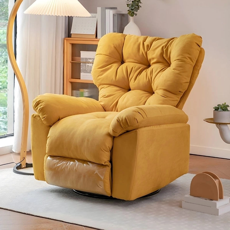 Mustard recliner chair, Custom Created to Order, overstuffed cushions, Nova fabric