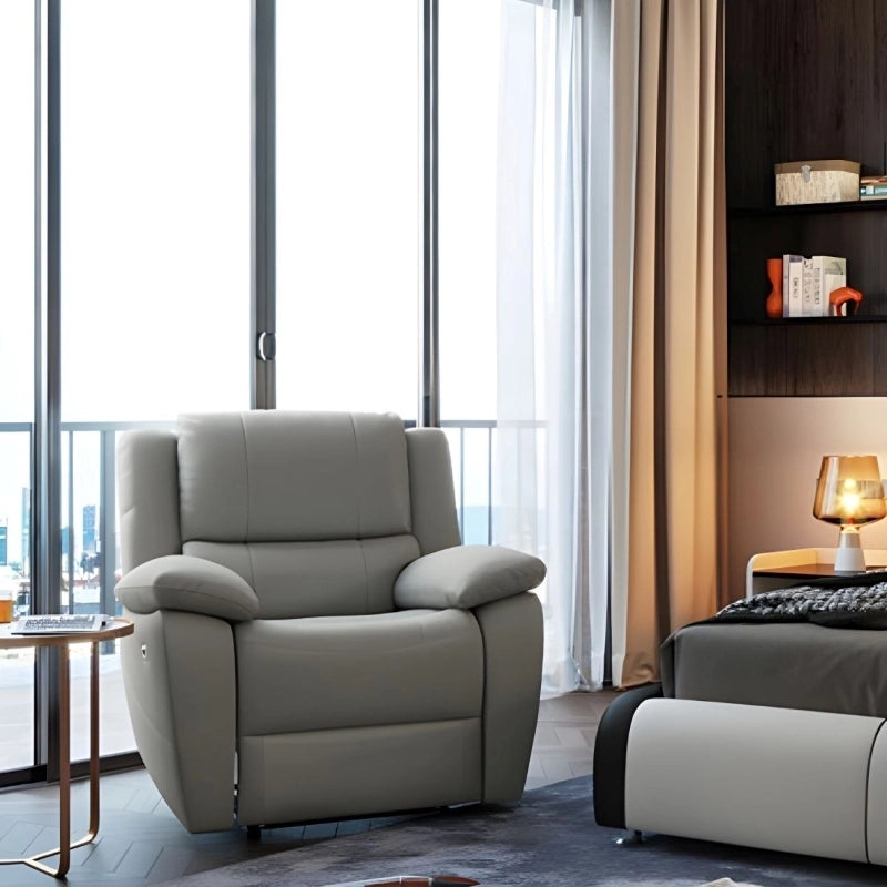 High-back cushion close-up Custom Handmade to Order recliner chair compact shape