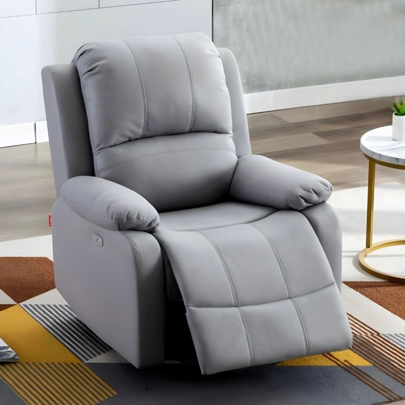 Side profile pic of ash recliner, Custom Engineered to Order, ergonomic back, zig-zag spring base