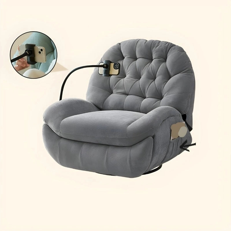 Plush overstuffed seat design with recliner chair and chairs and recliners — grey


