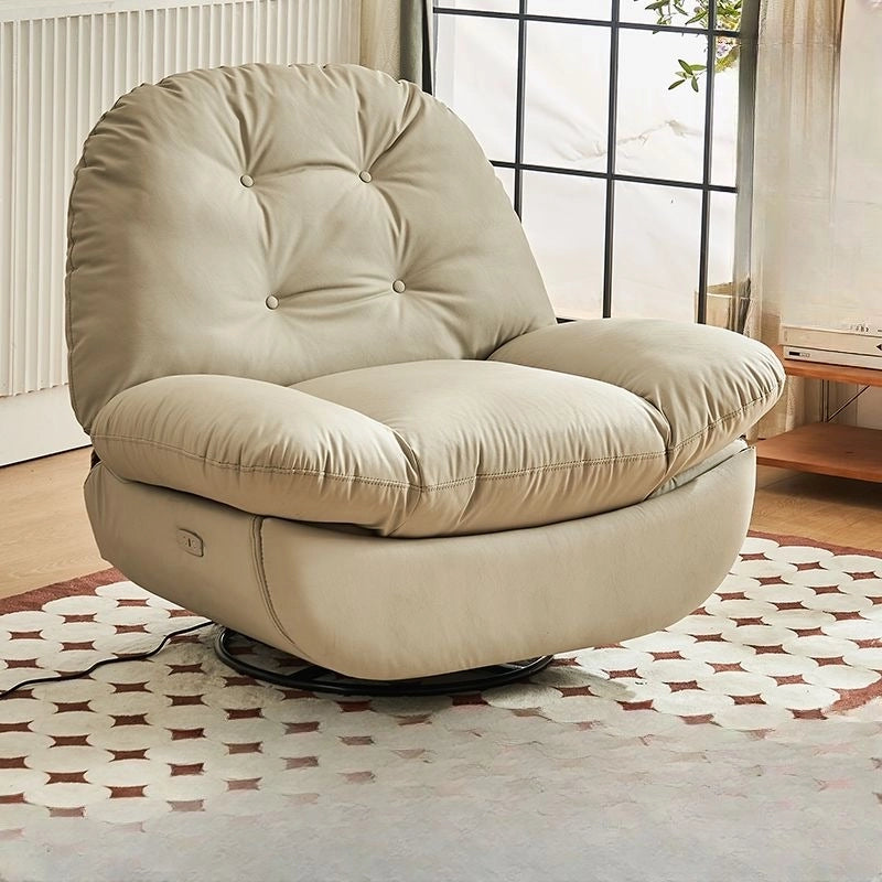 This single-seater recliner blends plush ergonomics with a compact, modern silhouette.