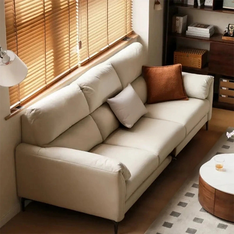 High-back segmenting and soft edge finish – premium sofa, living room couch, earth palette