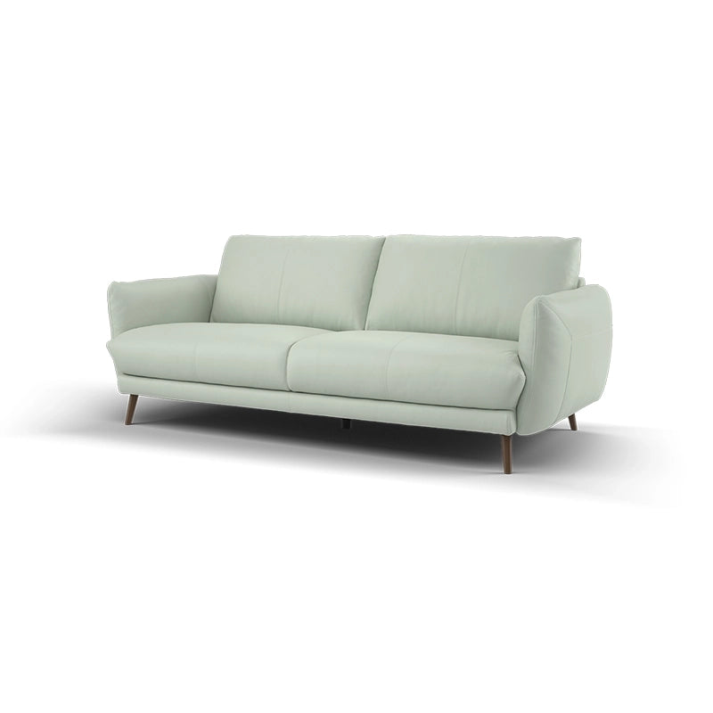 Ivory beige leather with mid-back pillows – sofa design – 3 seater