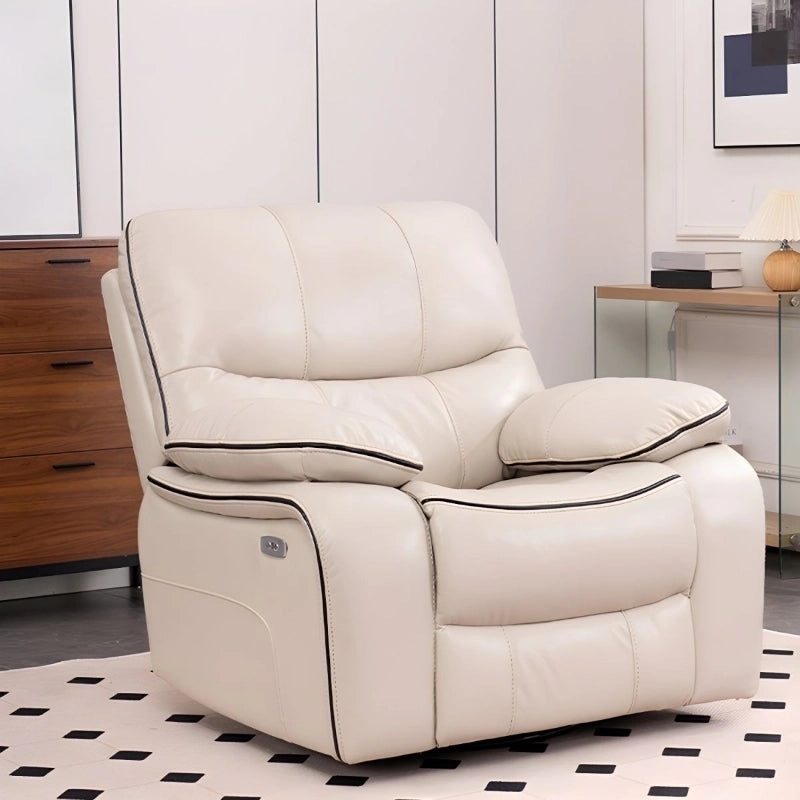 The plush armrests, fibre-padded lumbar zones, and extended chaise footrest deliver ergonomic support.