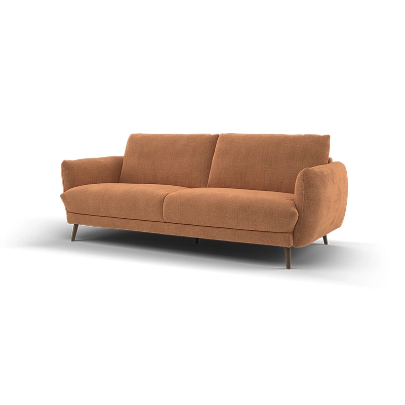 Rust tone leather with curved arms – design sofa set – 3 seater couch
