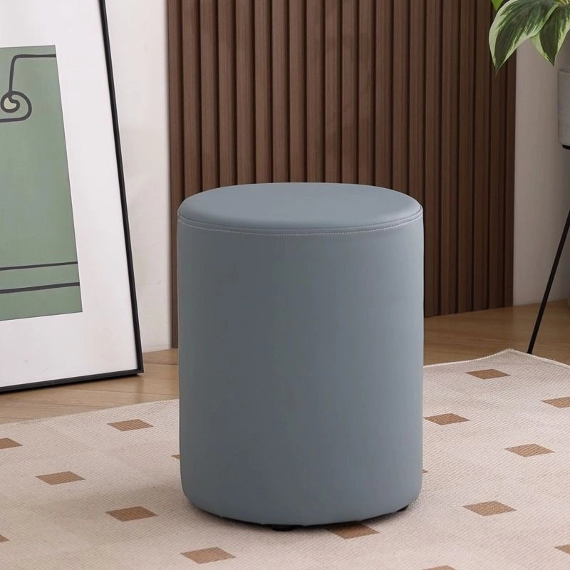 Pouf seat image in modern grey with pouf ottoman and living room ottoman accents