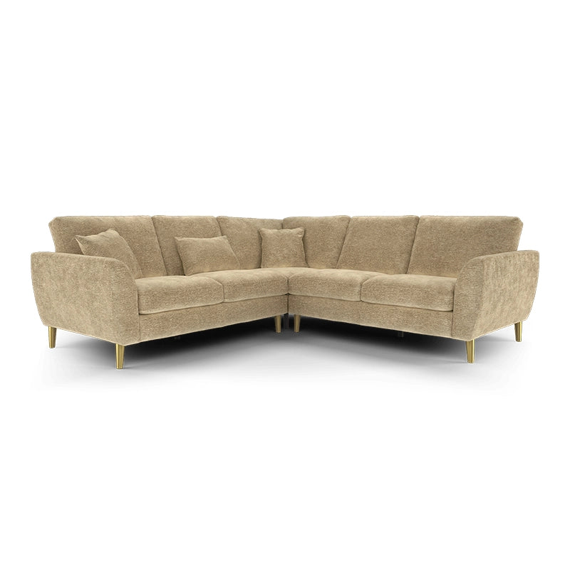 Taupe upholstered sofa set design and l shape couch with slim gold legs