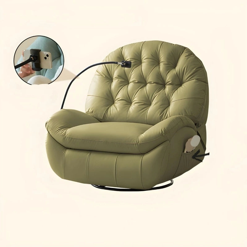 Swivel recliner silhouette with recliner chair and sofa recliner — olive green